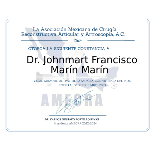Ortopedista y Traumatólogo Johnmart Francisco Marín Marín